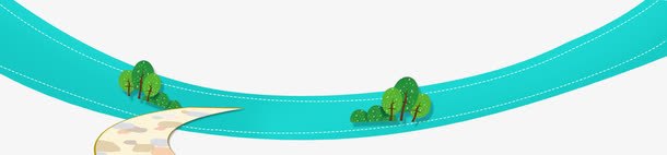 路面psd免抠素材_新图网 https://ixintu.com 卡通素材 地面 小树 小路 手绘素材 绿色 背景装饰 路面