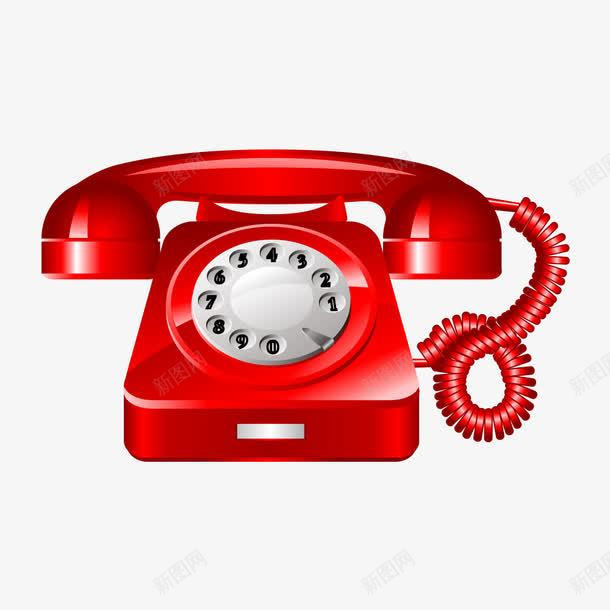 红色电话机png免抠素材_新图网 https://ixintu.com 拨盘 电话 素材 红色