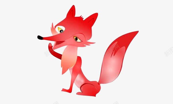 红色的小狐狸png免抠素材_新图网 https://ixintu.com 小狐狸 担心 担忧 红色 装饰 设计