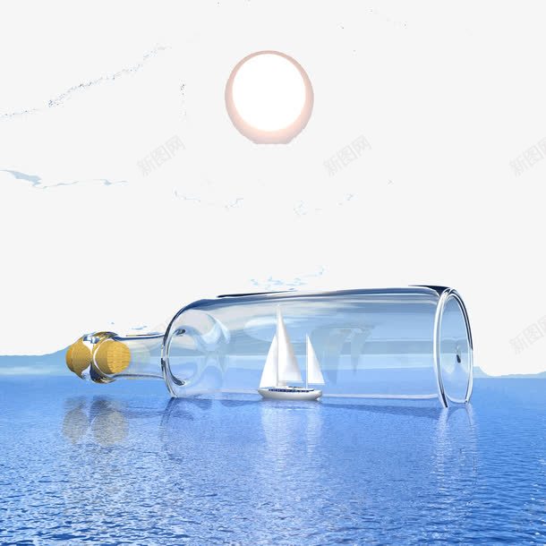 海面漂流瓶玻璃瓶子png免抠素材_新图网 https://ixintu.com 海面 漂流瓶 玻璃 瓶子