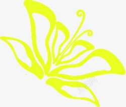 黄色蝴蝶图案素材