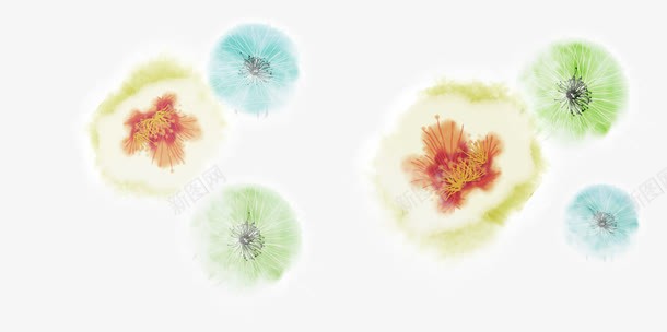 手绘水彩花朵气泡创意png免抠素材_新图网 https://ixintu.com 创意 气泡 水彩 花朵