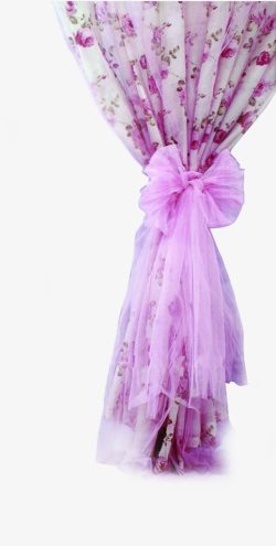 粉色花朵窗帘装饰素材
