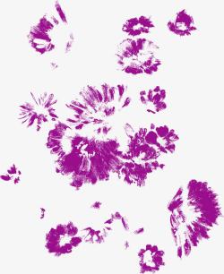 水彩艺术紫色花朵素材