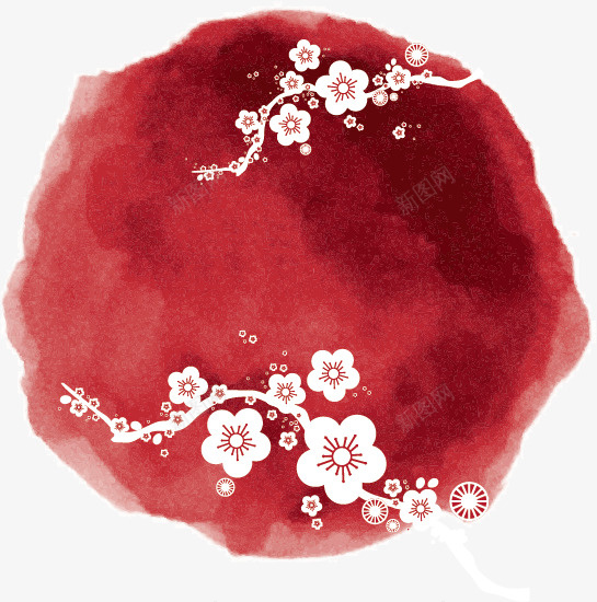 红色花朵印png免抠素材_新图网 https://ixintu.com 红色 花 花印 花朵