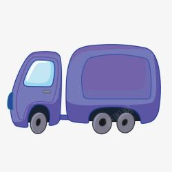 紫色货车卡通箱式大货车高清图片