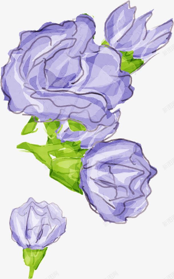 创意手绘水彩紫色的花朵png免抠素材_新图网 https://ixintu.com 创意 水彩 紫色 花朵