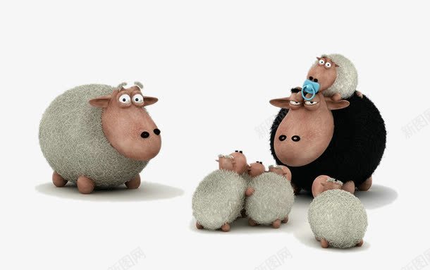 卡通小绵羊png免抠素材_新图网 https://ixintu.com 一群小羊 动物 卡通小绵羊 山羊 手绘羊群 羊群