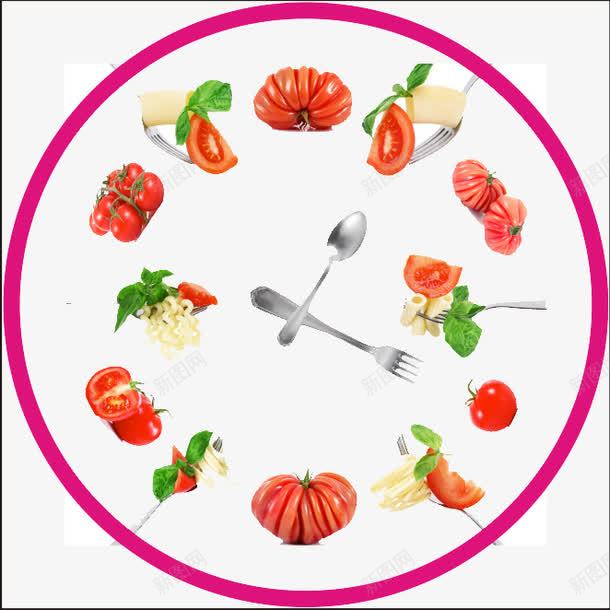 手绘钟表png免抠素材_新图网 https://ixintu.com 刀具 手绘 蔬菜 表 钟表