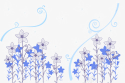 蓝色复古装饰花纹矢量图素材