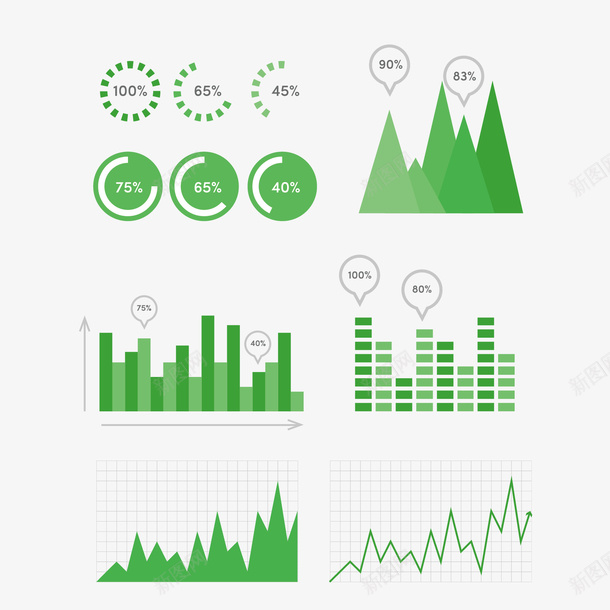 绿色数据图矢量图eps免抠素材_新图网 https://ixintu.com 信息图 数据图 绿色 矢量图