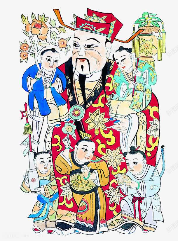 门神png免抠素材_新图网 https://ixintu.com 中国传统门神 人物 古代 图案 年画