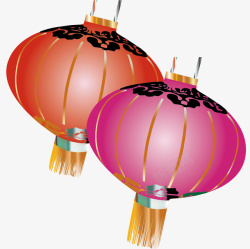 手绘中国风灯笼装饰元素素材