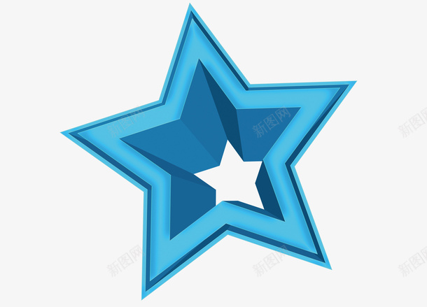 蓝色五角星透明png免抠素材_新图网 https://ixintu.com png 五角星 素材 透明