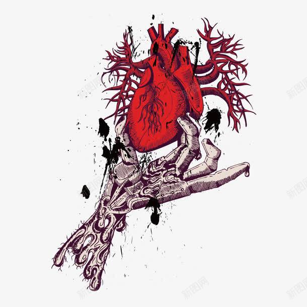 创意手拿心脏元素png免抠素材_新图网 https://ixintu.com 心脏 手 血管