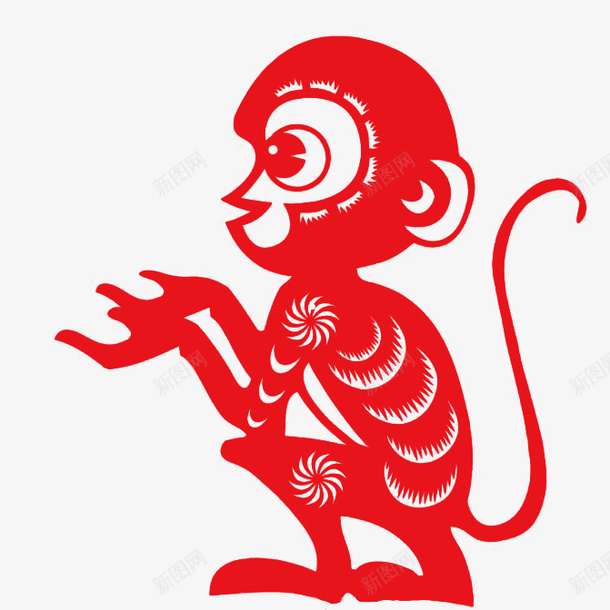 猴子剪纸海报png免抠素材_新图网 https://ixintu.com 剪纸 海报 猴子 素材