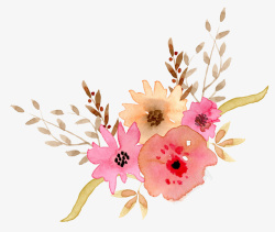 小清新手绘水彩花朵素材