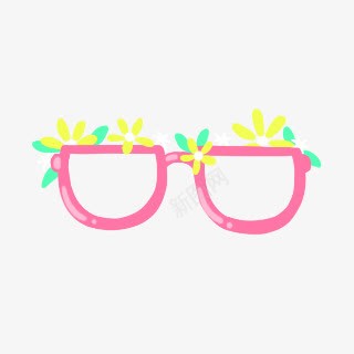 可爱粉色眼镜框png免抠素材_新图网 https://ixintu.com 可爱 粉色 镜框
