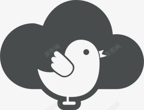 鸟云云计算互联网技术推特云计算图标图标