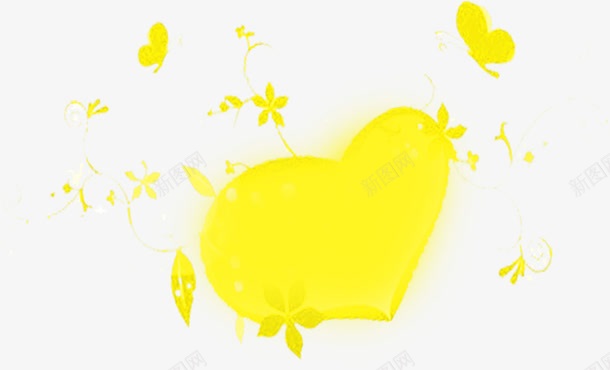 黄色卡通创意爱心png免抠素材_新图网 https://ixintu.com 创意 卡通 爱心 黄色