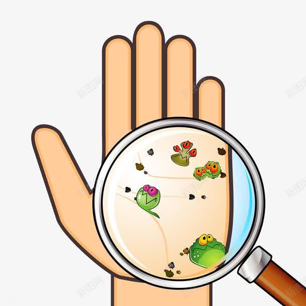 手掌上的细菌png免抠素材_新图网 https://ixintu.com 卡通手掌 手掌 手掌素材 手绘细菌 细菌 细菌素材