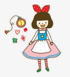 可爱的小女孩png免抠素材_新图网 https://ixintu.com 卡通小女孩 戴头饰的小女孩 穿裙子的小女孩