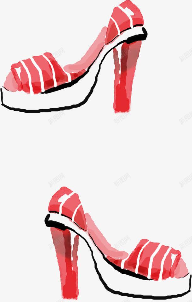 手绘红色高跟鞋少年png免抠素材_新图网 https://ixintu.com 少年 素材 红色 高跟鞋