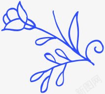 蓝色手绘卡通玫瑰花朵png免抠素材_新图网 https://ixintu.com 卡通 玫瑰 花朵 蓝色