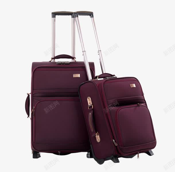 拉杆箱png免抠素材_新图网 https://ixintu.com 产品实物 暗紫色 行李箱