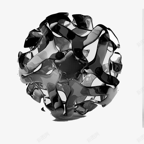 黑色立体球png免抠素材_新图网 https://ixintu.com 3D 球 立体 黑色