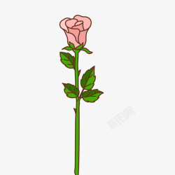 粉色卡通玫瑰花素材
