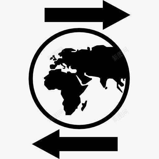 地球与左右箭头图标png_新图网 https://ixintu.com 世界 地球 左和右 相反的 箭 象征地球