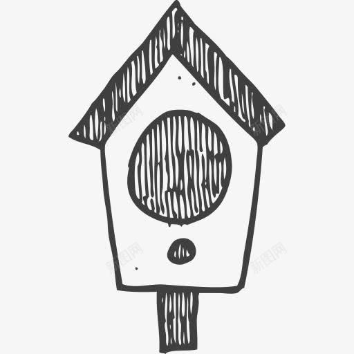 手绘的房屋png免抠素材_新图网 https://ixintu.com PNG素材 房屋 手绘 黑色