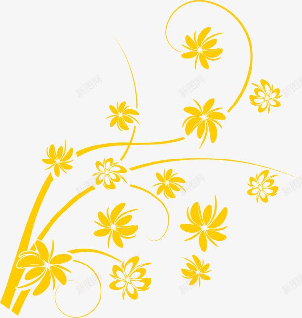 黄色花纹食品装饰png免抠素材_新图网 https://ixintu.com 花纹 装饰 食品 黄色