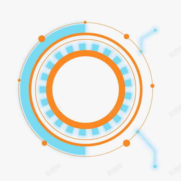 科技风线框科技感圆形png免抠素材_新图网 https://ixintu.com 未来感 科技感 科技风 线框