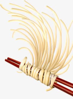 木筷卷面条素材