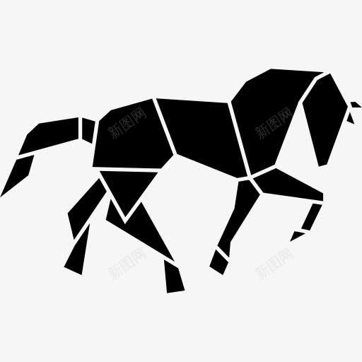 马黑形状的多边形图标png_新图网 https://ixintu.com 动物 多边形 形成 形状 马
