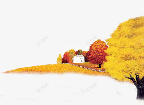 秋天的树png免抠素材_新图网 https://ixintu.com 树 的 秋天