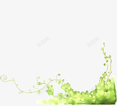 绿色清新花纹美景装饰png免抠素材_新图网 https://ixintu.com 清新 绿色 美景 花纹 装饰