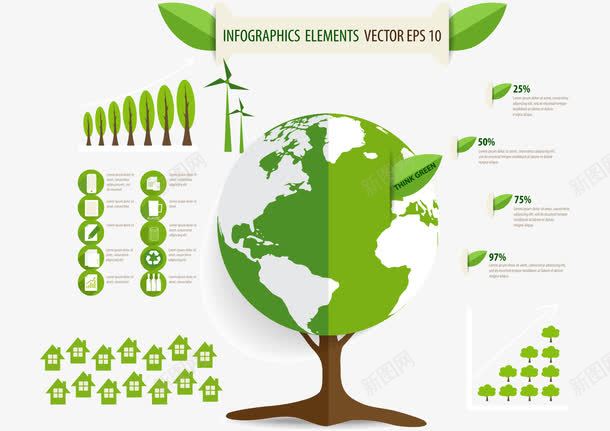 环保地球png免抠素材_新图网 https://ixintu.com 叶子 地球 小树 环保 绿色