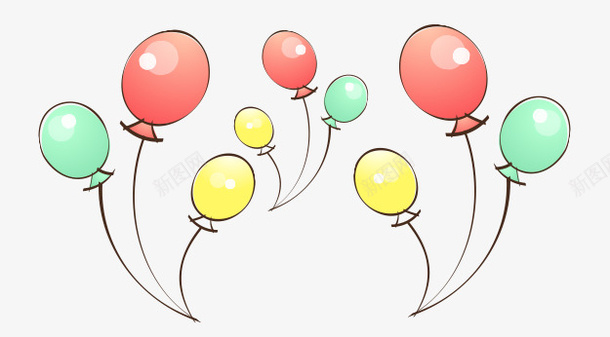 卡通手绘彩色气球psd免抠素材_新图网 https://ixintu.com 卡通 彩色 手绘 气球