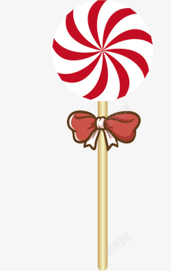 手绘红色的棒棒糖素材