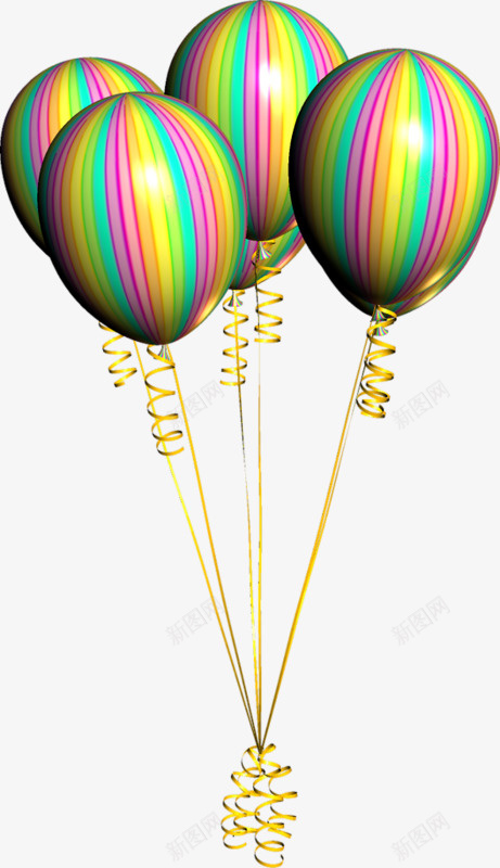 彩色气球png免抠素材_新图网 https://ixintu.com 彩绘 手绘 气球 装饰