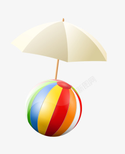 沙滩排球太阳伞矢量图素材