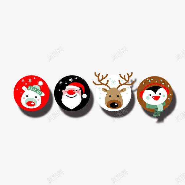 圣诞节装饰元素png免抠素材_新图网 https://ixintu.com 卡通 可爱 圆圈 圣诞节 装饰