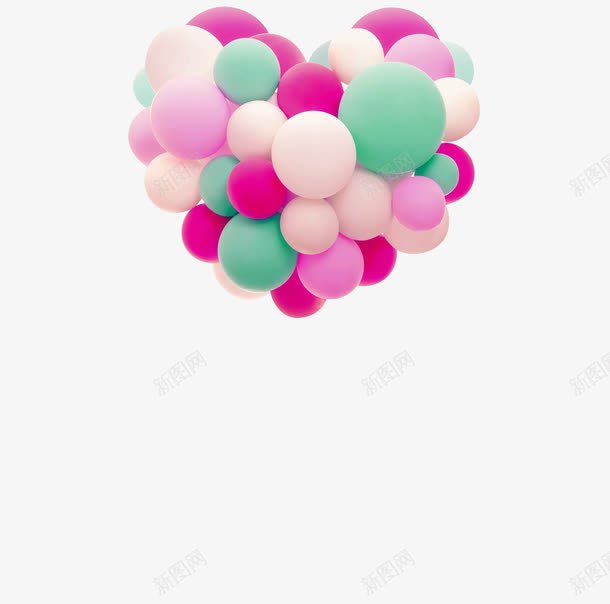 彩色气球心形装饰图案png免抠素材_新图网 https://ixintu.com 免抠PNG 彩色 心形 气球 装饰图案