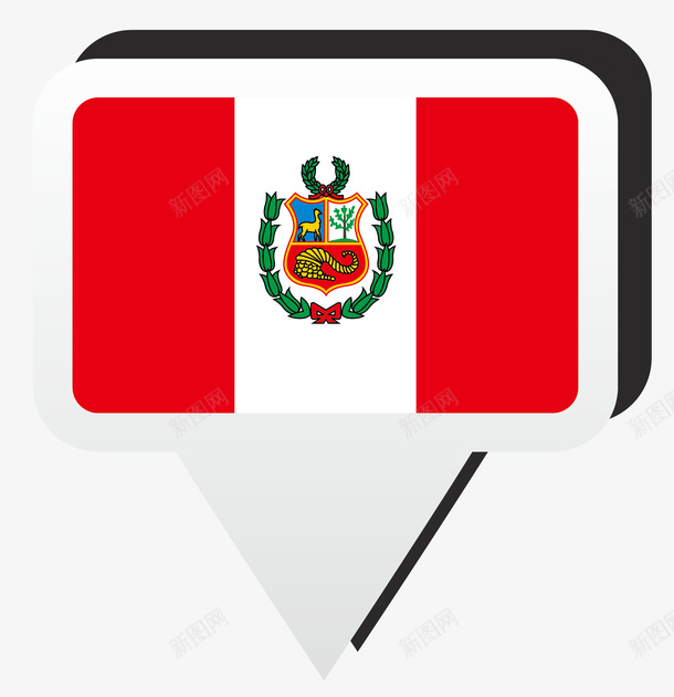 对话框秘鲁国旗png免抠素材_新图网 https://ixintu.com 卡通秘鲁国旗 国旗 对话框 手绘秘鲁国旗 矢量国旗 秘鲁国旗