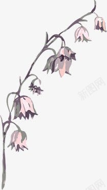 手绘紫色水彩花朵树枝png免抠素材_新图网 https://ixintu.com 树枝 水彩 紫色 花朵