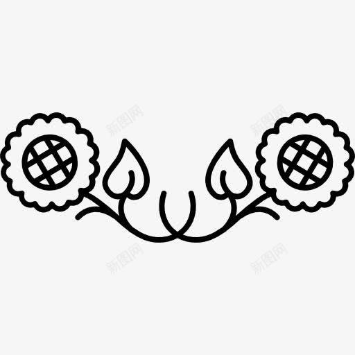 两花花艺标图标png_新图网 https://ixintu.com 两 对设计 自然 花 花艺 花艺设计 设计