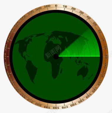 绿色雷达信号表盘图标图标